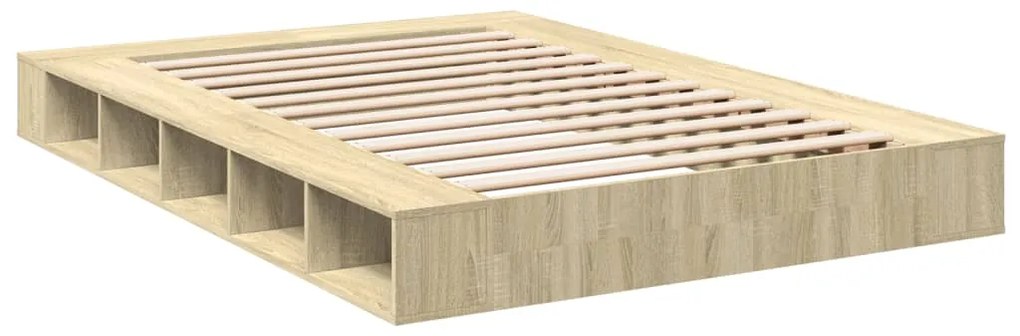 Estrutura de cama 150x200 cm derivados madeira carvalho sonoma