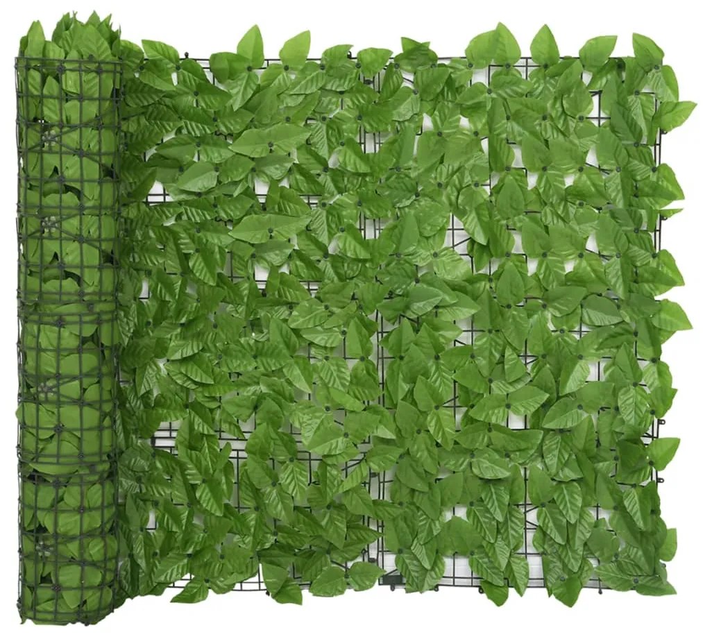 vidaXL Tela de varanda com folhas verdes 400x100 cm