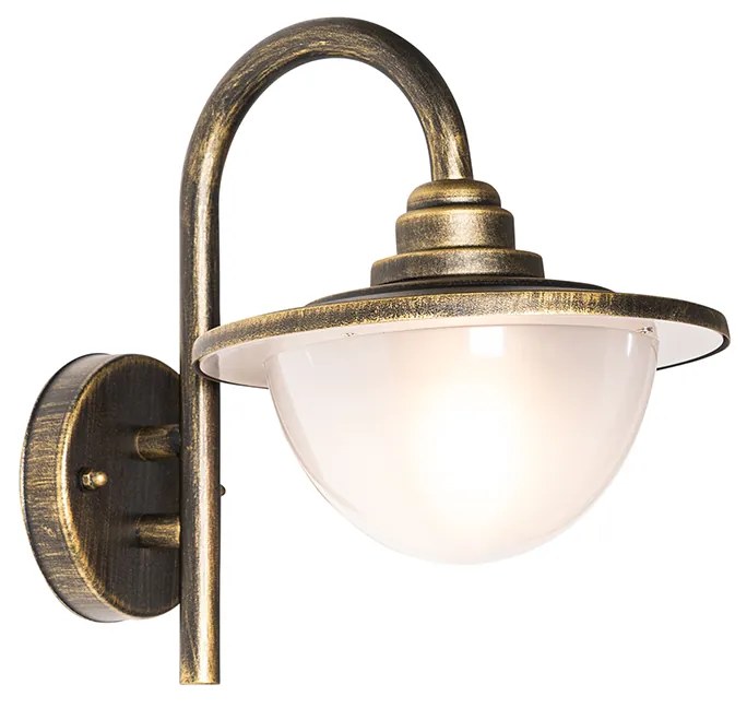 Candeeiro de parede exterior clássico ouro antigo IP44 - Bruges