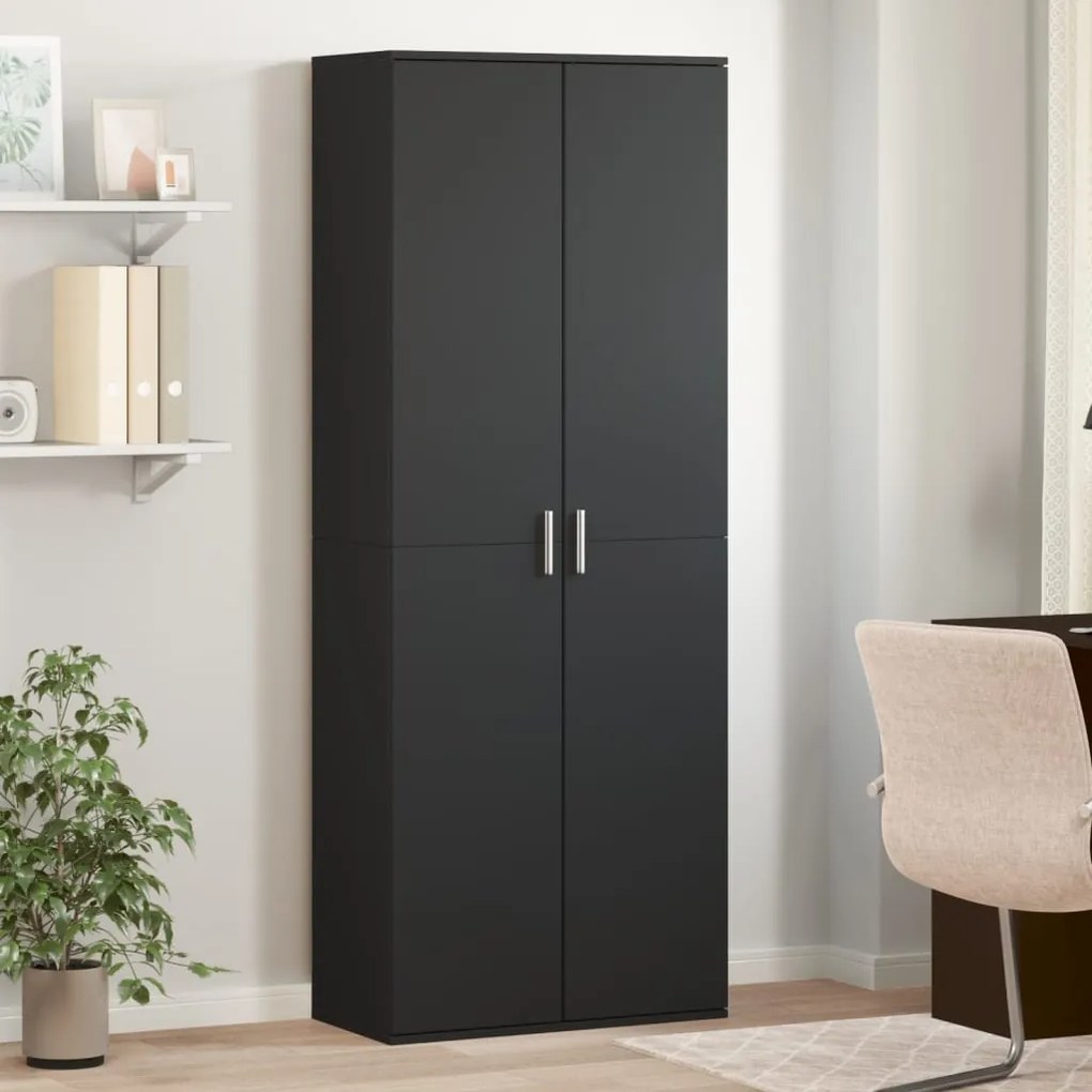 vidaXL Armário alto 70x35x180 cm derivados de madeira preto