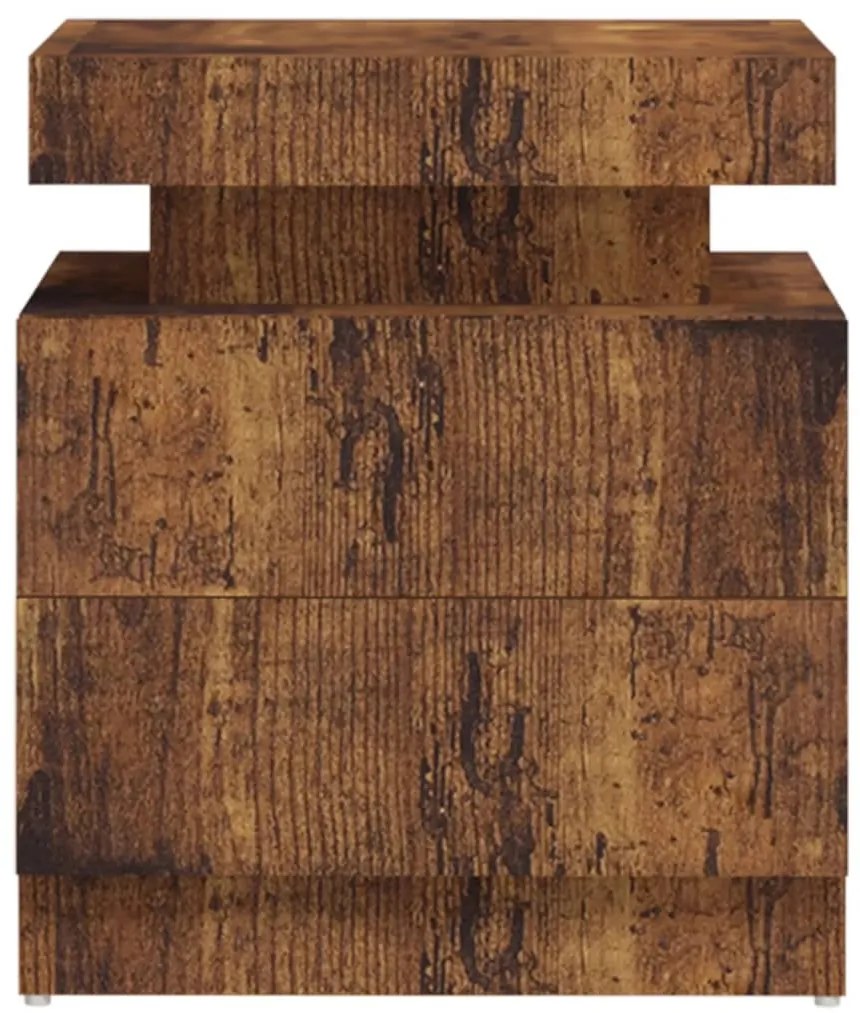 Mesa de cabeceira 45x35x52 cm contraplacado carvalho fumado
