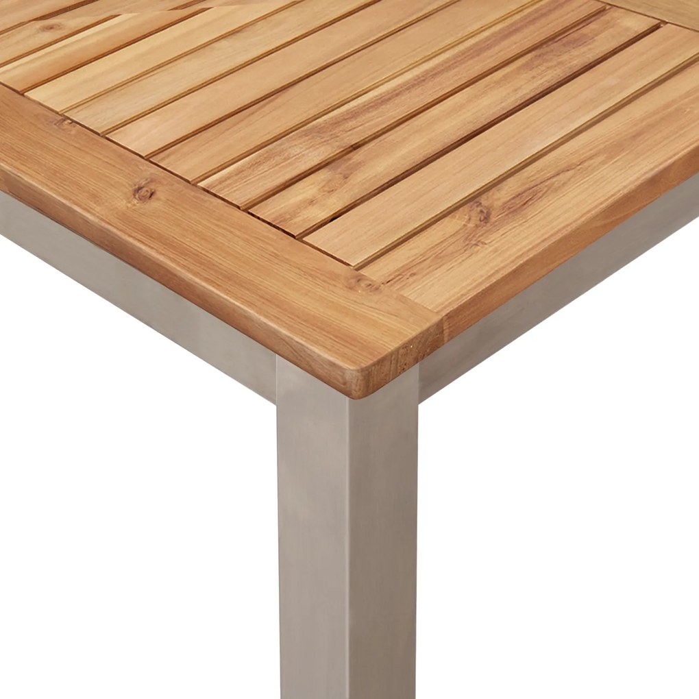 Conjunto de Jantar de Jardim vidaXL 7 Peças de Madeira Sólida de Acáci