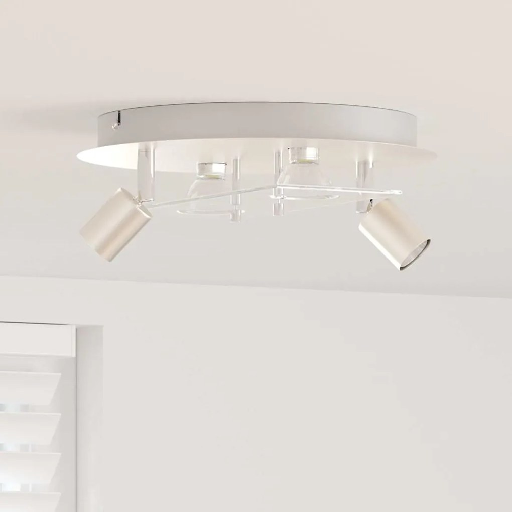 vidaXL Spotlight de Teto com 2 Cabeças Ajustáveis Níquel Fosco GU10