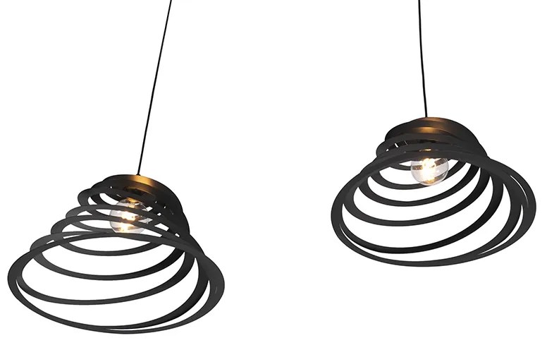 Candeeiro de suspensão design 2 luzes com abajur em espiral 50 cm - Scroll Design,Moderno