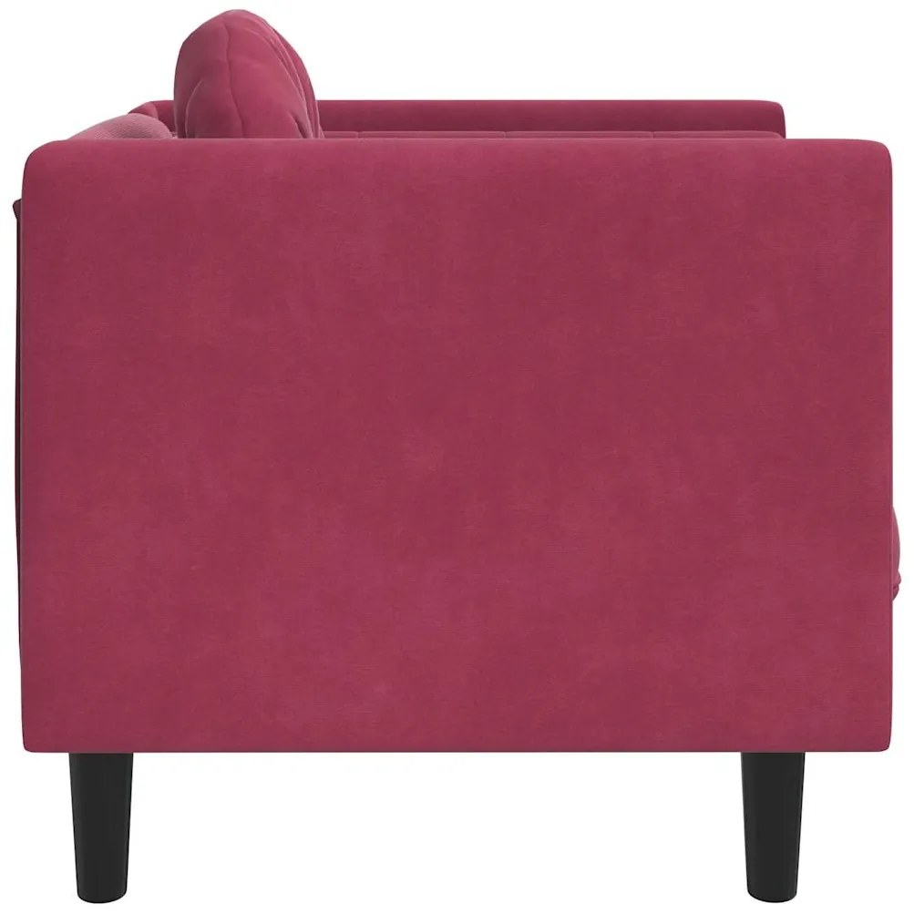 Poltrona com almofadão veludo vermelho tinto