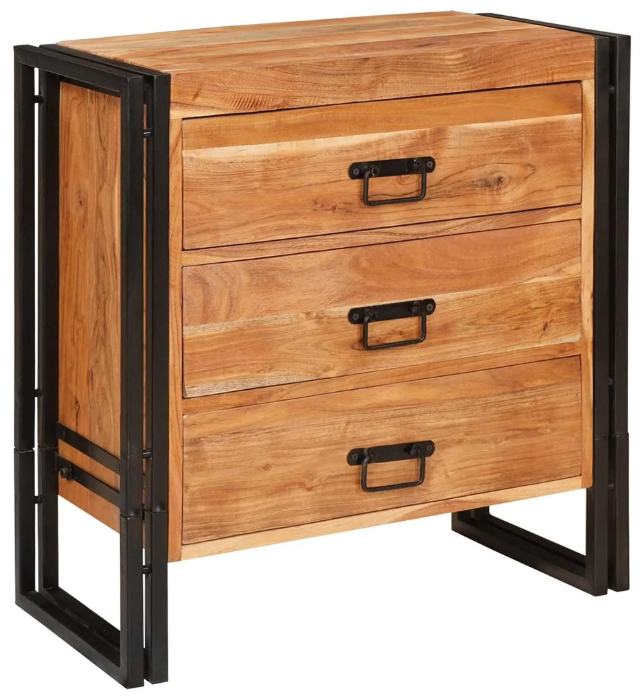 vidaXL Buffet Castanho 66 x 33 x 70 cm Madeira Sólida de Acácia