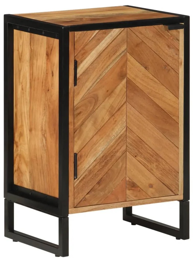 vidaXL Armário de casa de banho 40x30x60 cm acácia maciça e ferro