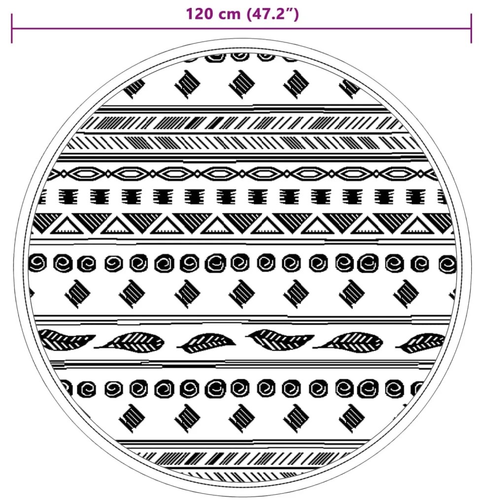 Tapete de exterior Ø120 cm ARAKIL PP cinzento
