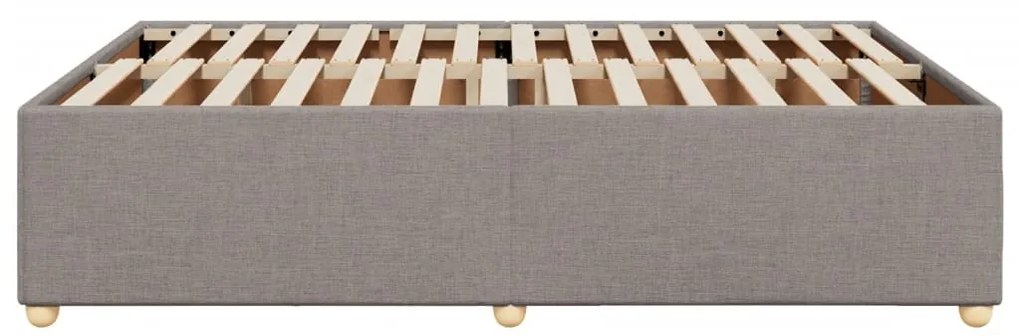 Cama sem colchão 140x190 cm tecido castanho-acinzentado