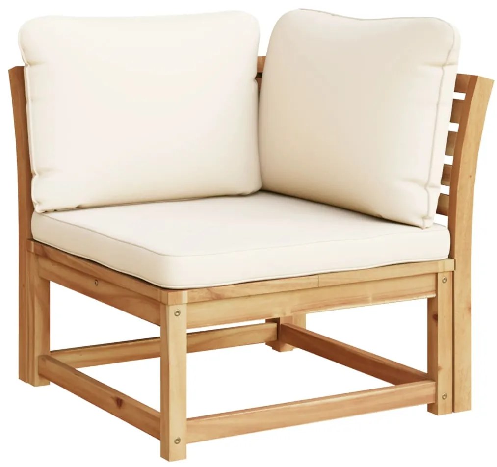 4 pcs conjunto lounge de jardim com almofadões acácia maciça
