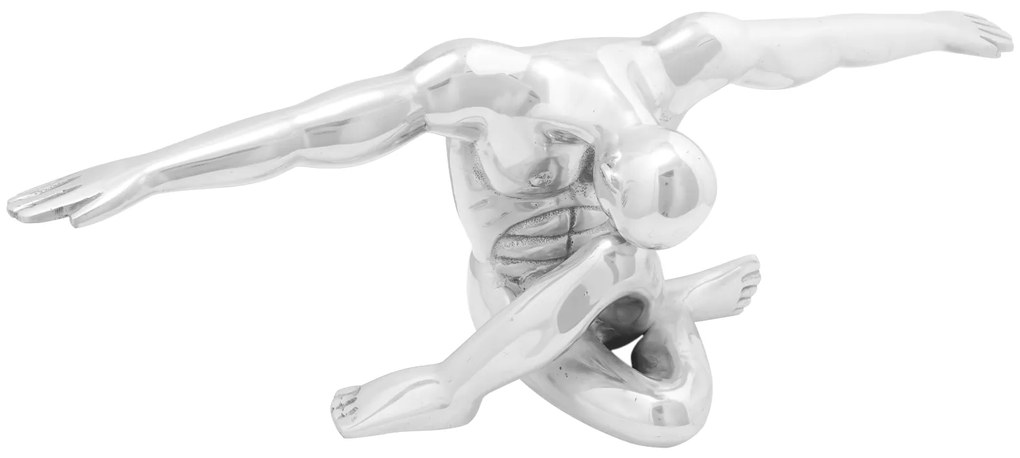 vidaXL Escultura Prateada 63x20x22 cm Alumínio Pensador