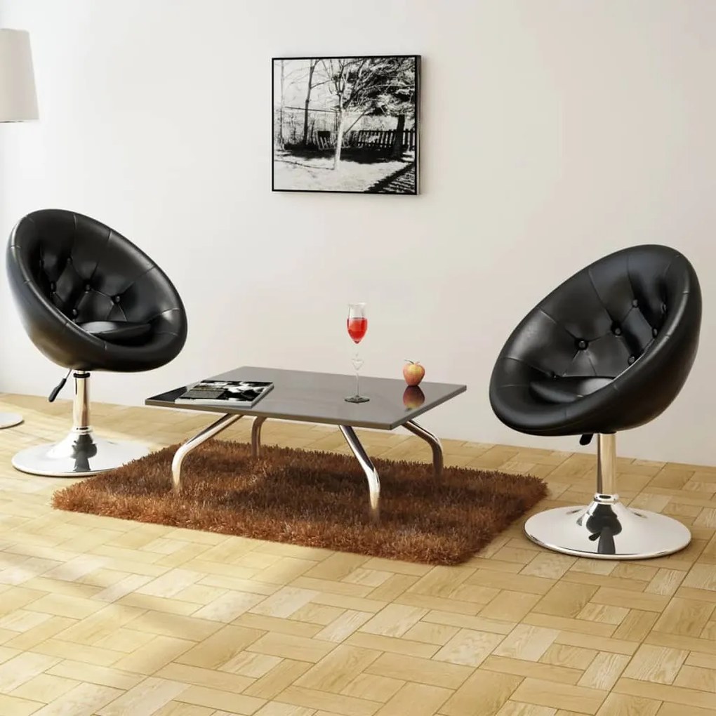 vidaXL Bancos de bar 2 pcs couro artificial preto