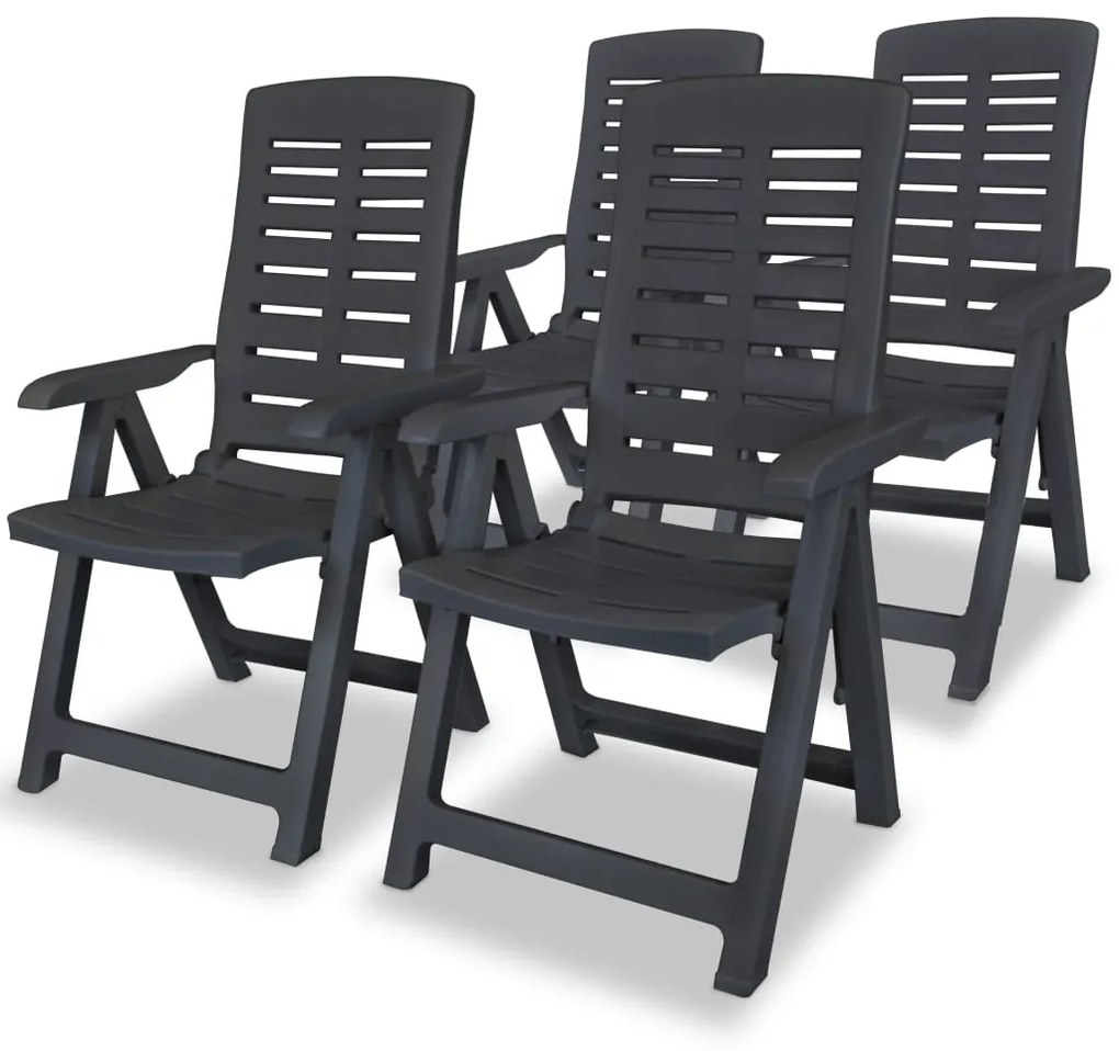 Conjunto de jantar de exterior 5 pcs plástico antracite