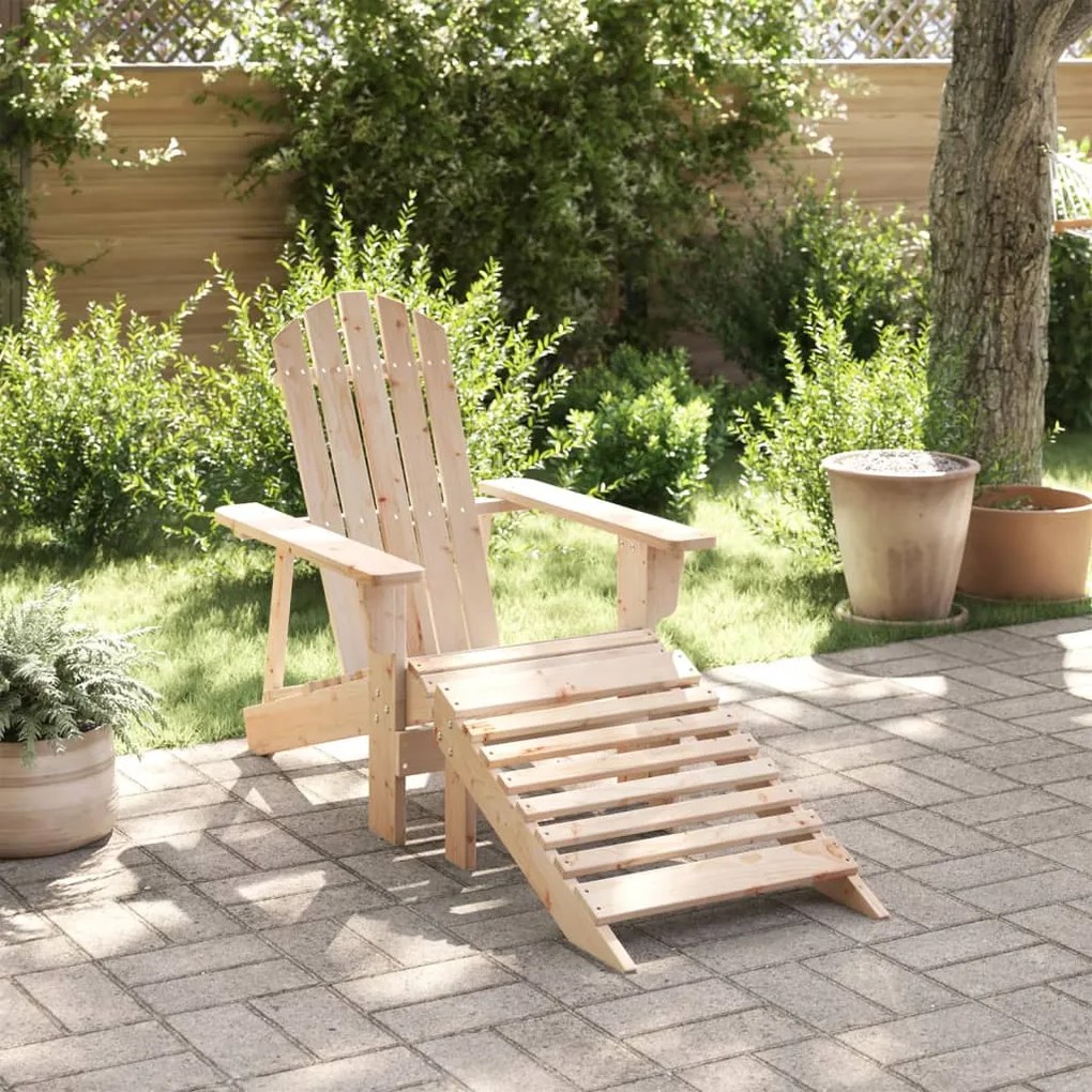 vidaXL Cadeira adirondack com otomana madeira de abeto maciça