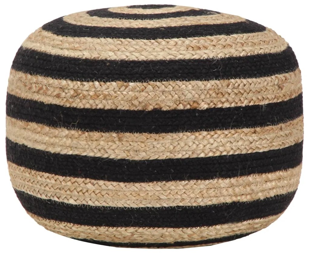 248075 vidaXL Pufe artesanal 45x30 cm juta preto