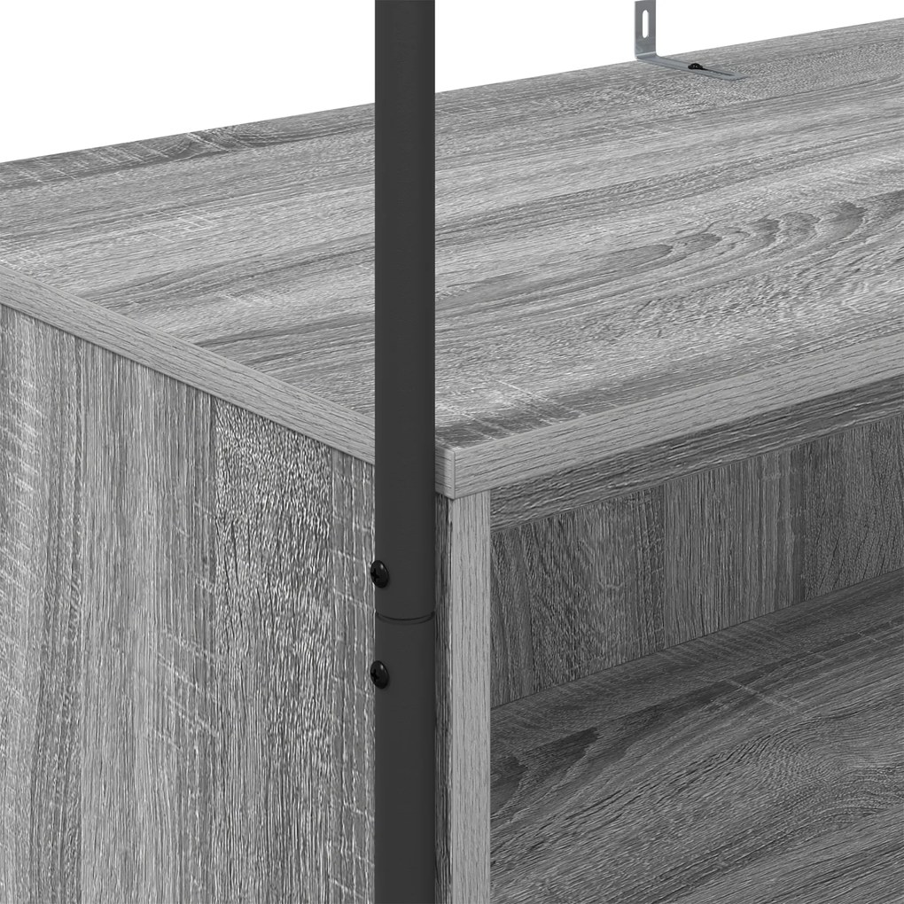 Cabideiro com Prateleiras Cinza Sonoma 100x44x160 cm