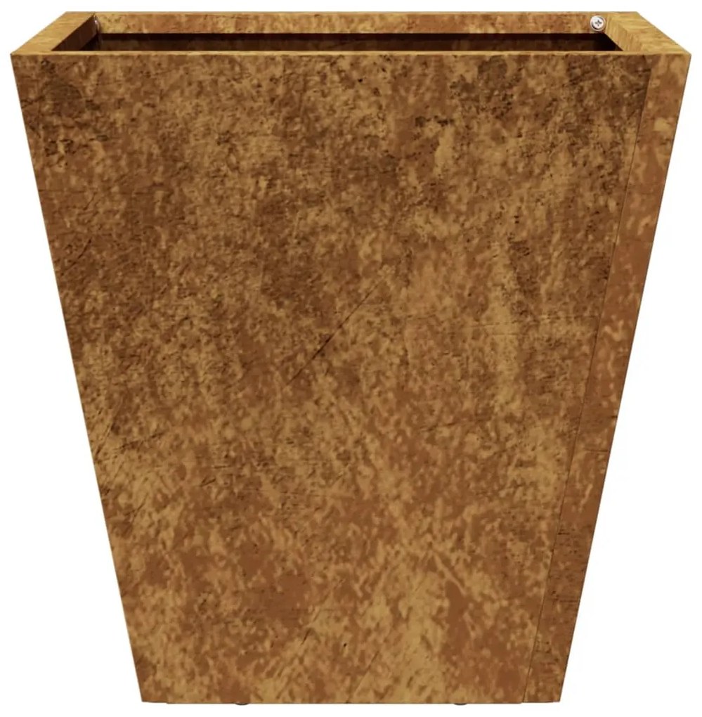 Vaso/floreira de jardim 30x30x30 cm aço corten