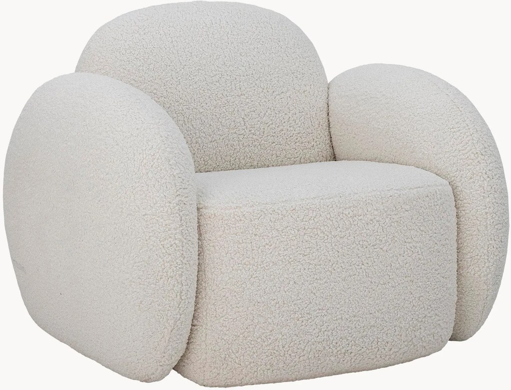 Poltrona estofada em bouclé Zanno