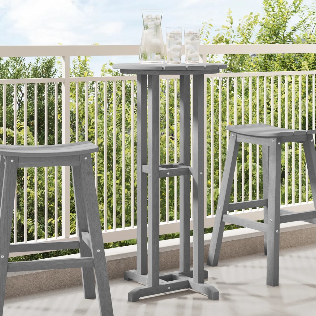 vidaXL Mesa de Bar Cinzento-claro 55x55x107 cm HDPE