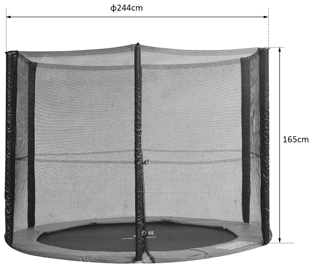 Rede de Muro de proteção Cama Elástica Trampolim Redonda Ø 244 cm 6 Bares