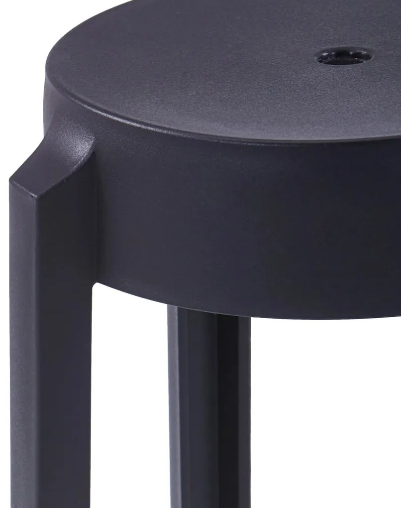 Bancos empilháveis 4 pcs plástico preto
