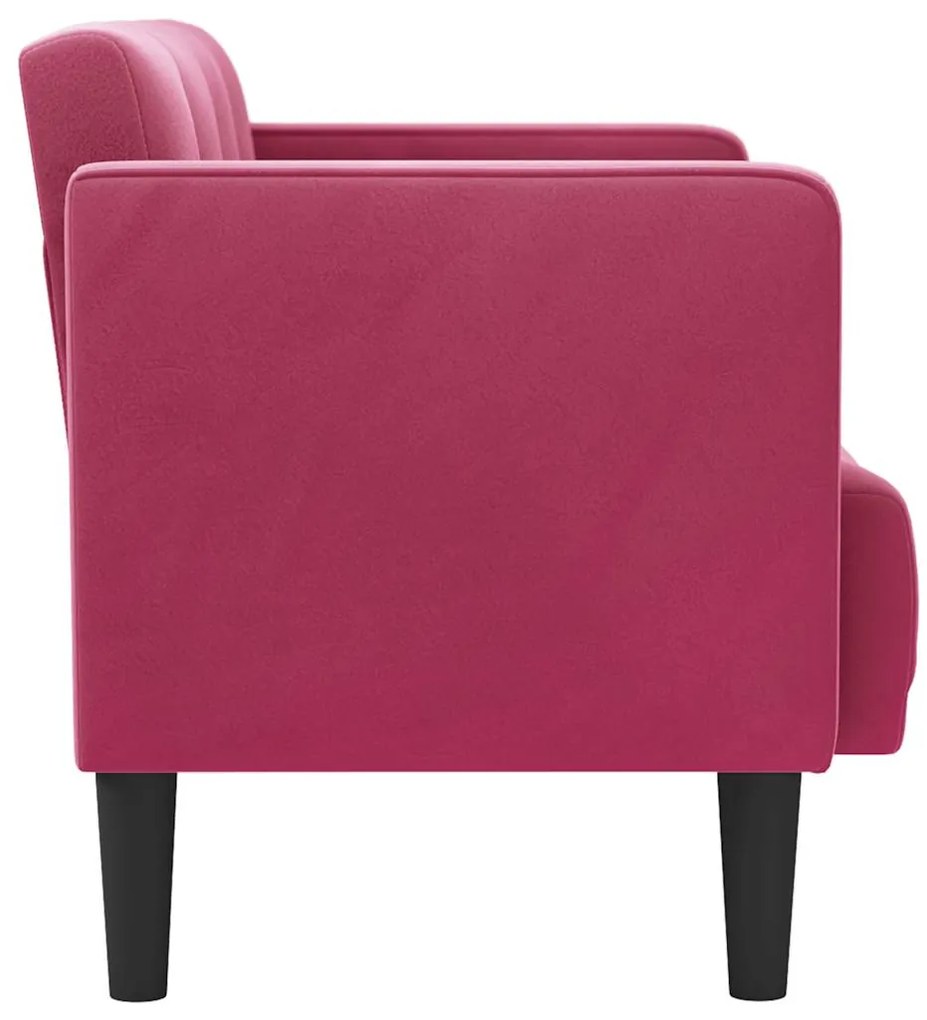Sofá-luvas 111 cm veludo vermelho tinto