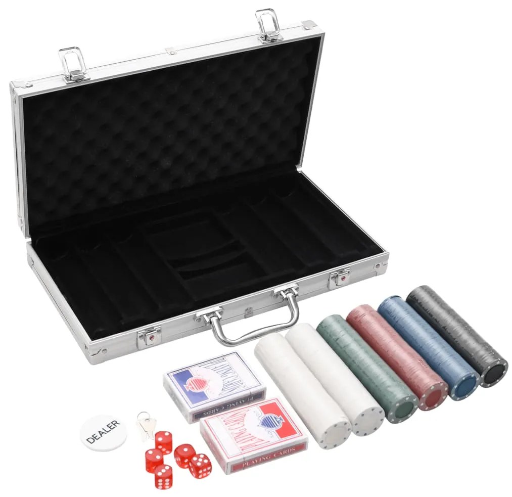 vidaXL Conjunto de fichas de póquer 300 pcs 4 g