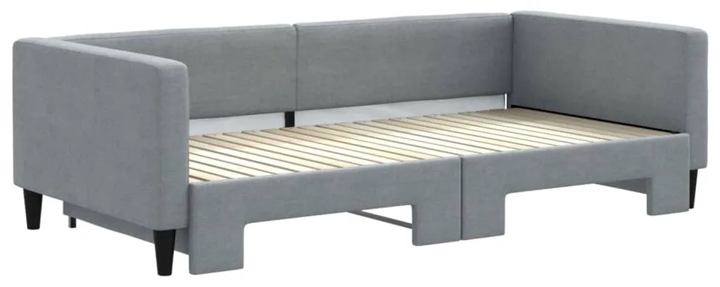 Sofá-cama com gavetão 100x200 cm tecido cinzento-claro