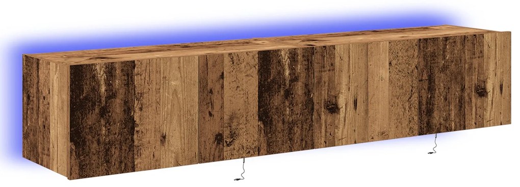 Cabinetes de TV vidaXL com luzes LED 2 pcs Madeira Antiga 80x35x31 cm