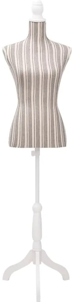 Busto manequim de senhora linho com riscas