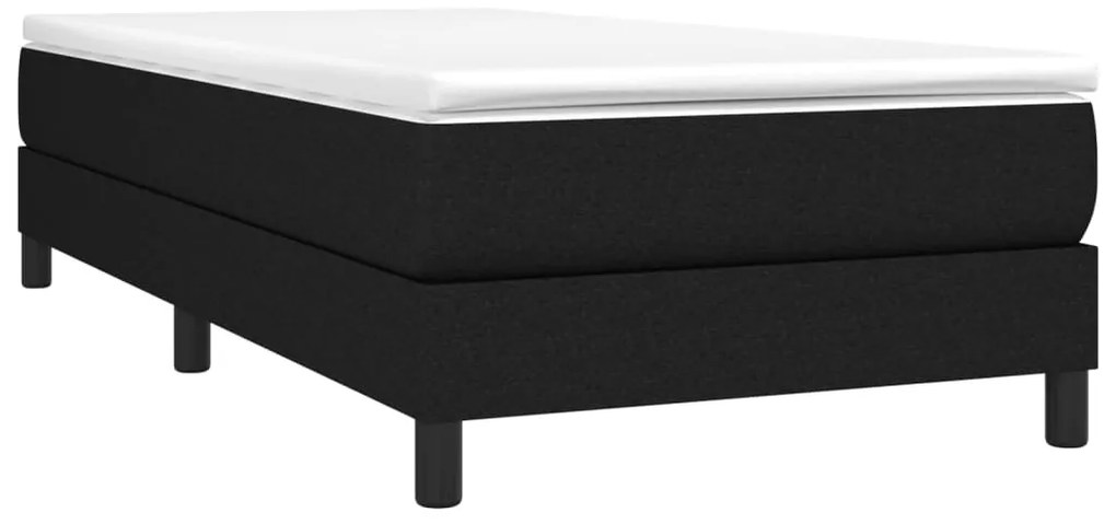 Cama com molas/colchão 90x190 cm tecido preto