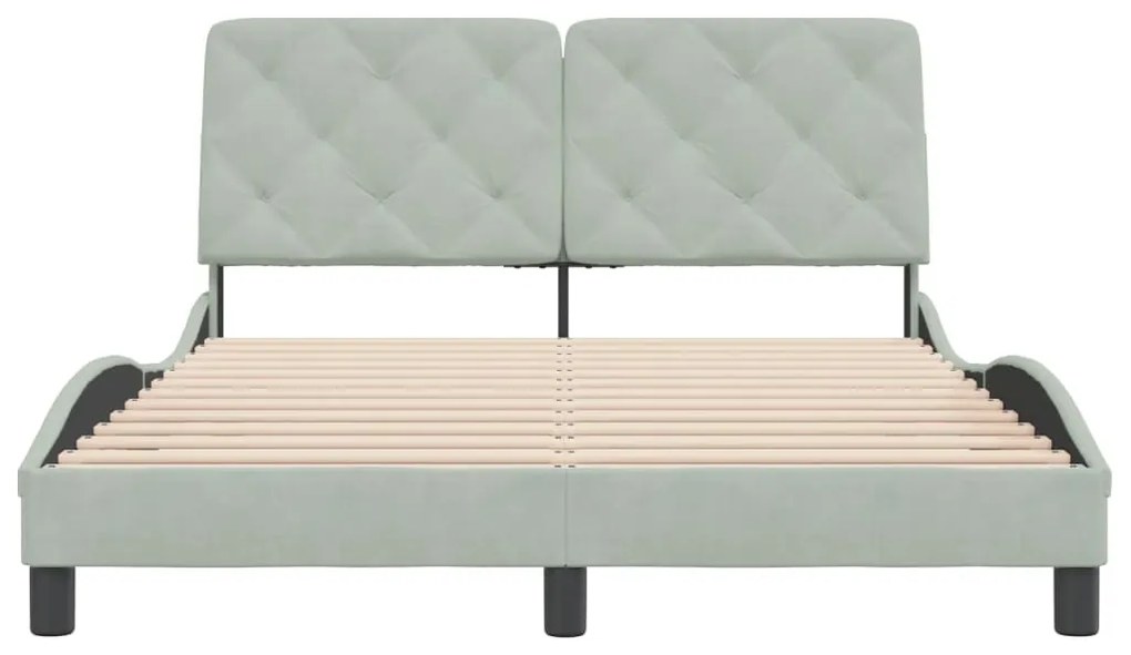 Estrutura de cama sem colchão 140x200 cm veludo cinzento-claro