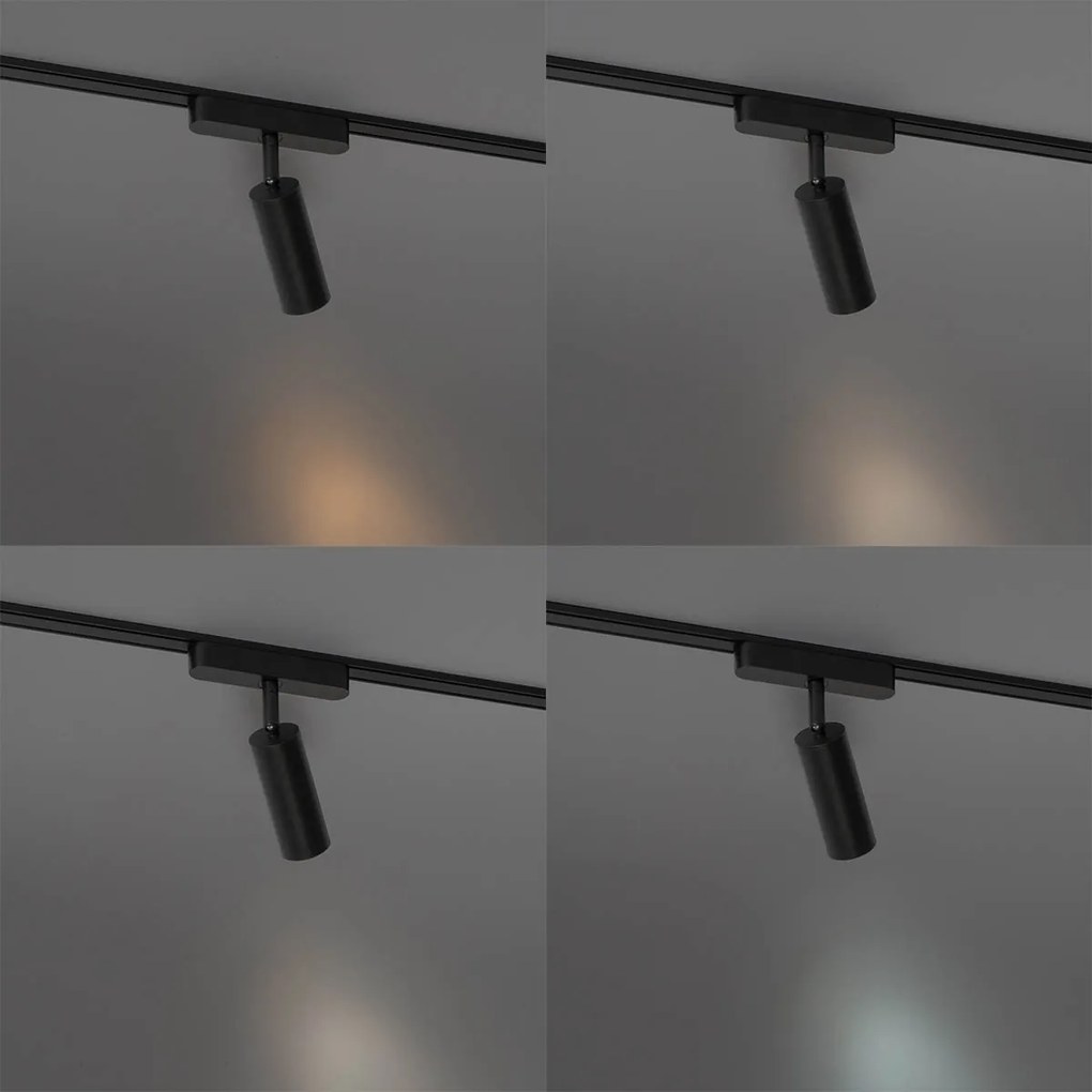 Foco Moderno Preto para Sistema de Trilho Monofásico 4.5W 3000K - Magnetic Samson