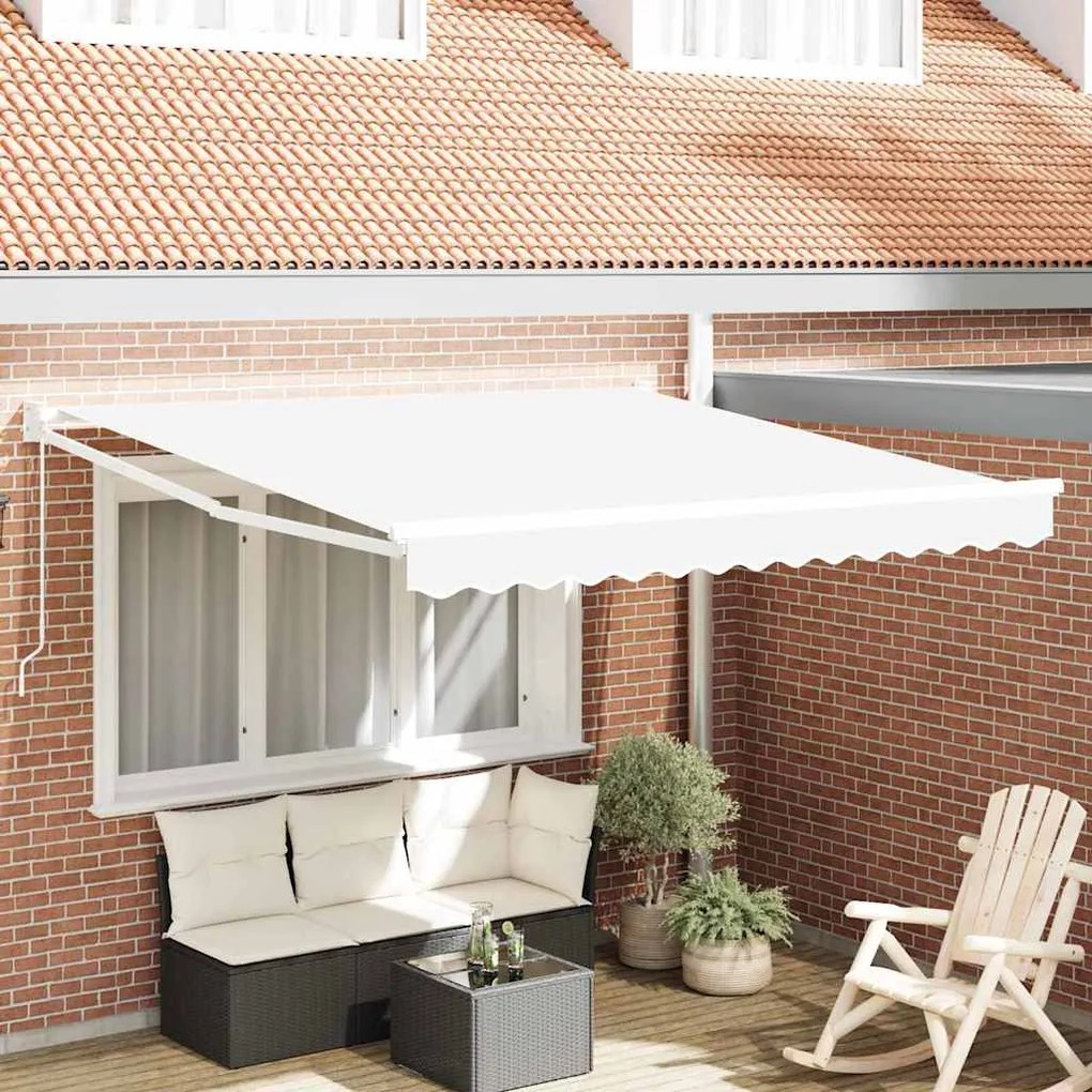 vidaXL Toldo Manual Retrátil Branco 300x250 cm