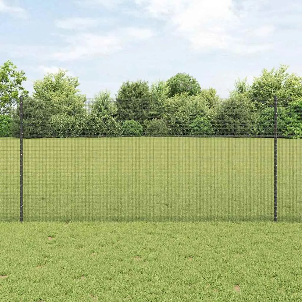 vidaXL Cerca com Postes Cinzeto 1.2 x 10 m Aço