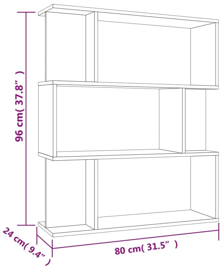 Estante/divisória 80x24x96 cm contraplacado cor carvalho sonoma