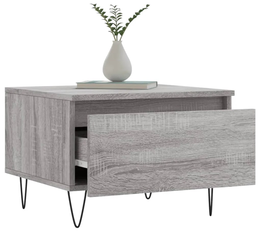 Mesas de centro 2 pcs 50x46x35cm deriv. madeira cinzento sonoma