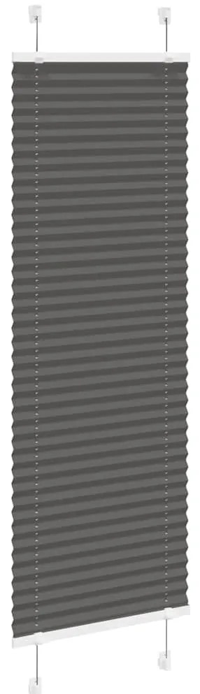 Preto Plissada Cega 40x100 cm Largura Tecido 39,4 cm Poliéster