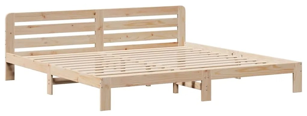 Cama sem colchão 200x200 cm madeira de pinho maciça