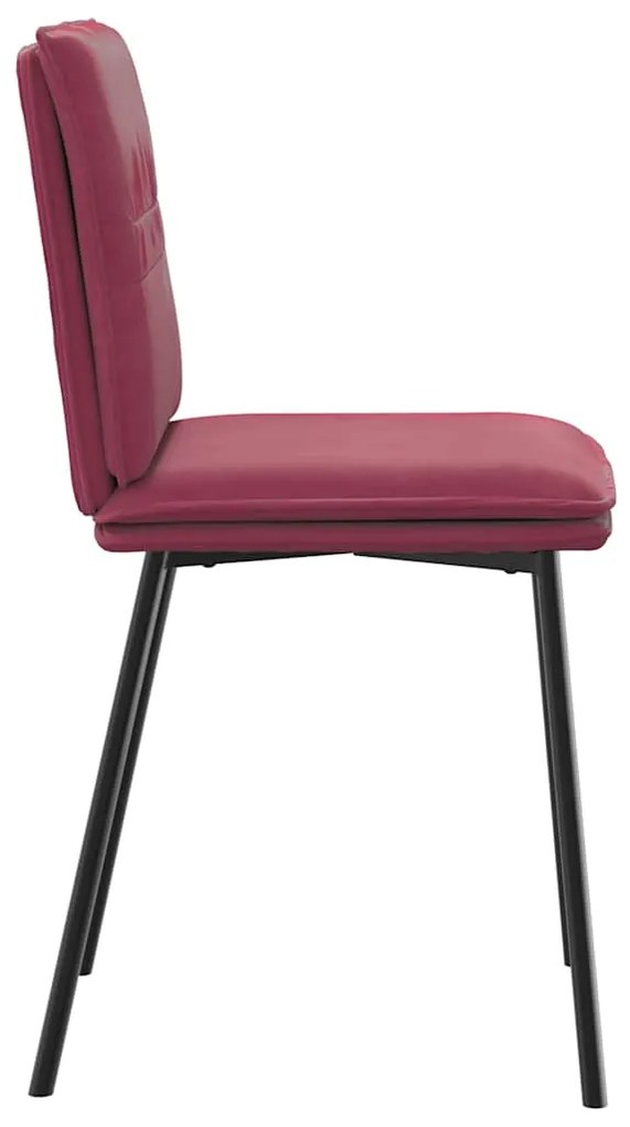 Cadeiras de jantar 2 pcs veludo vermelho tinto