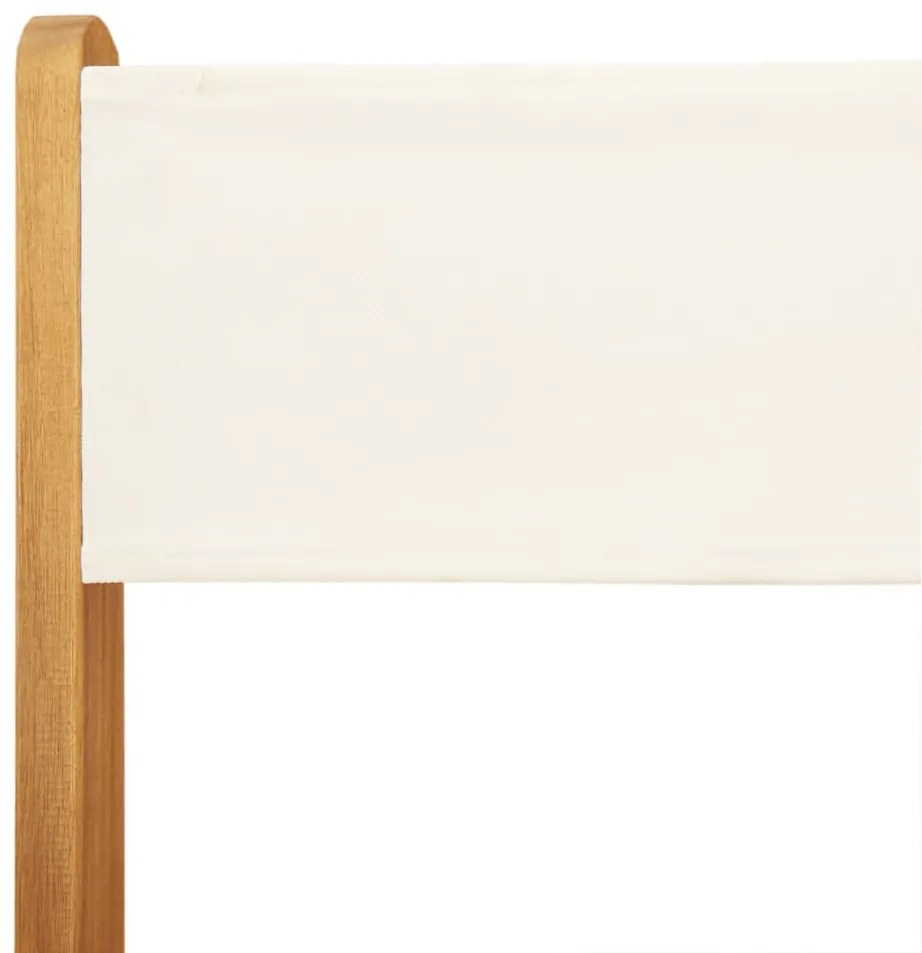 Cadeiras de jardim dobráveis 6 pcs tecido/madeira branco nata