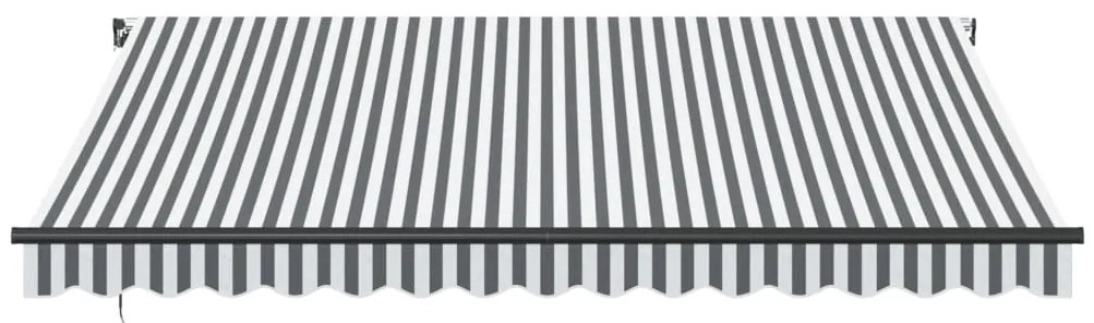 Toldo retrátil manual 400x300 cm antracite e branco