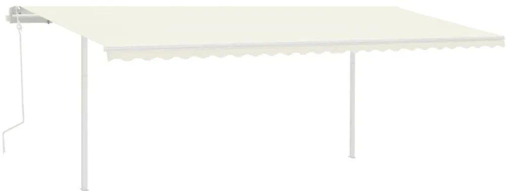 Toldo retrátil manual com LED 6x3,5 m cor creme