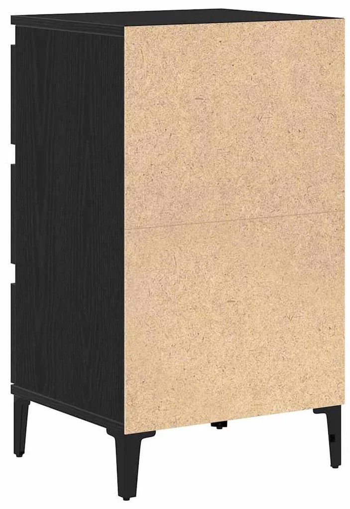 Cabeceira de noite vidaXL Preto Carvalho 40x35x70 cm Madeira do engend