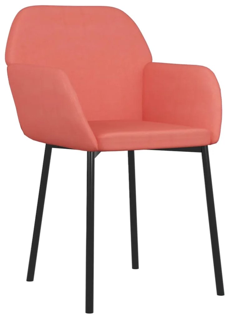 Cadeiras de jantar 2 pcs veludo rosa