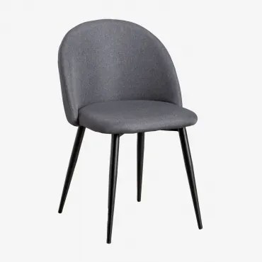Pack De 2 Cadeiras De Jantar Kana Negro & Linho Gris Antracita - Sklum