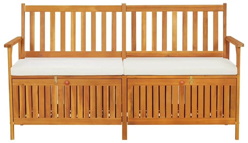Banco de arrumação c/ almofadão 148 cm madeira de acácia maciça