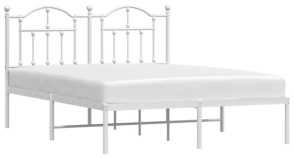 Estrutura de cama com cabeceira 140x200 cm metal branco