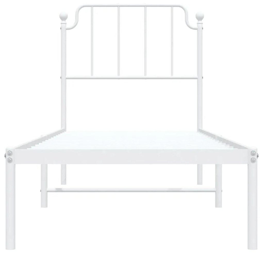 Estrutura de cama sem colchão com cabeceira 75x190 cm branco