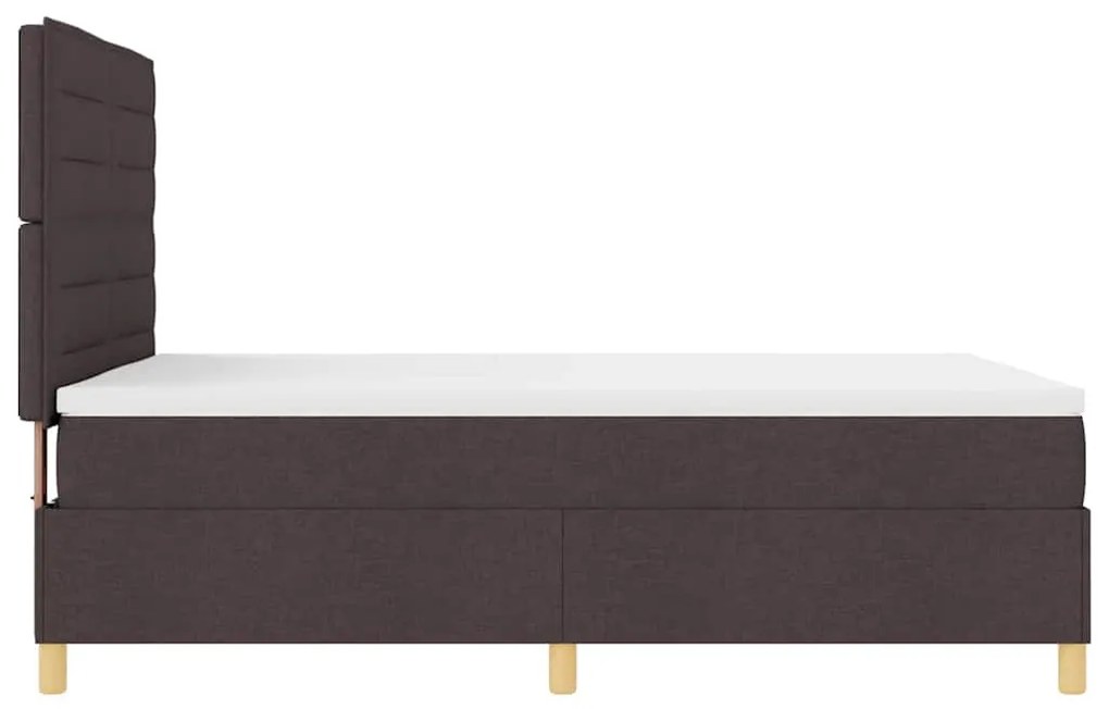 Cama Box com Colchão &amp; LED Castanha 140x200 cm Tecido